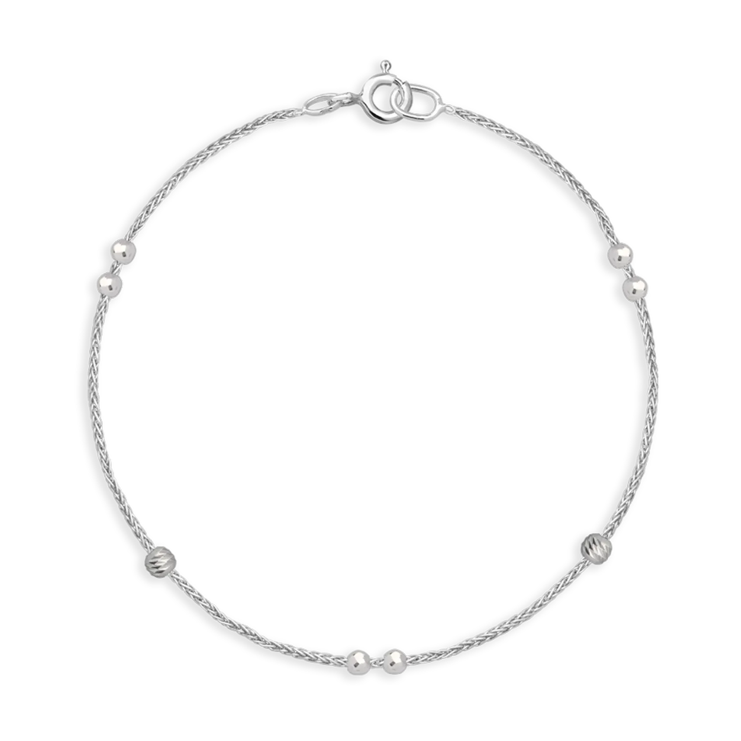 14K white gold bracelet with small spheres