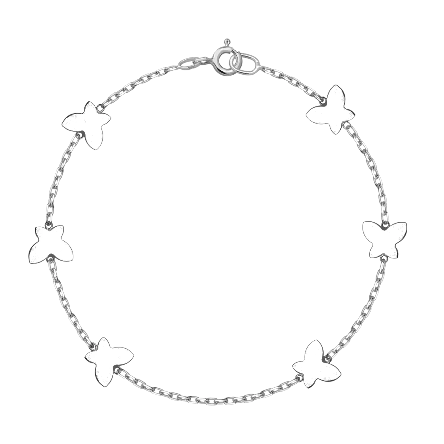 14K white gold butterfly bracelet