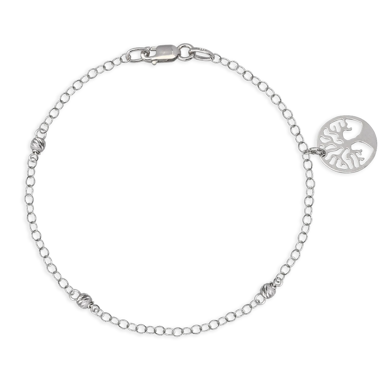 14K white gold Tree of Life bracelet