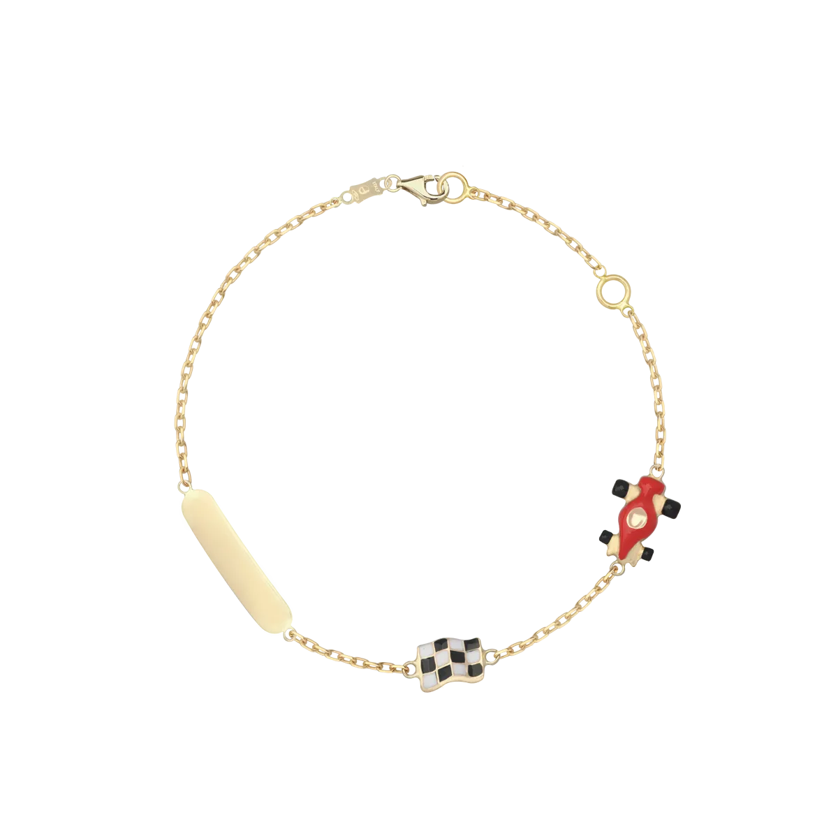 14K yellow gold formula 1 children's bracelet