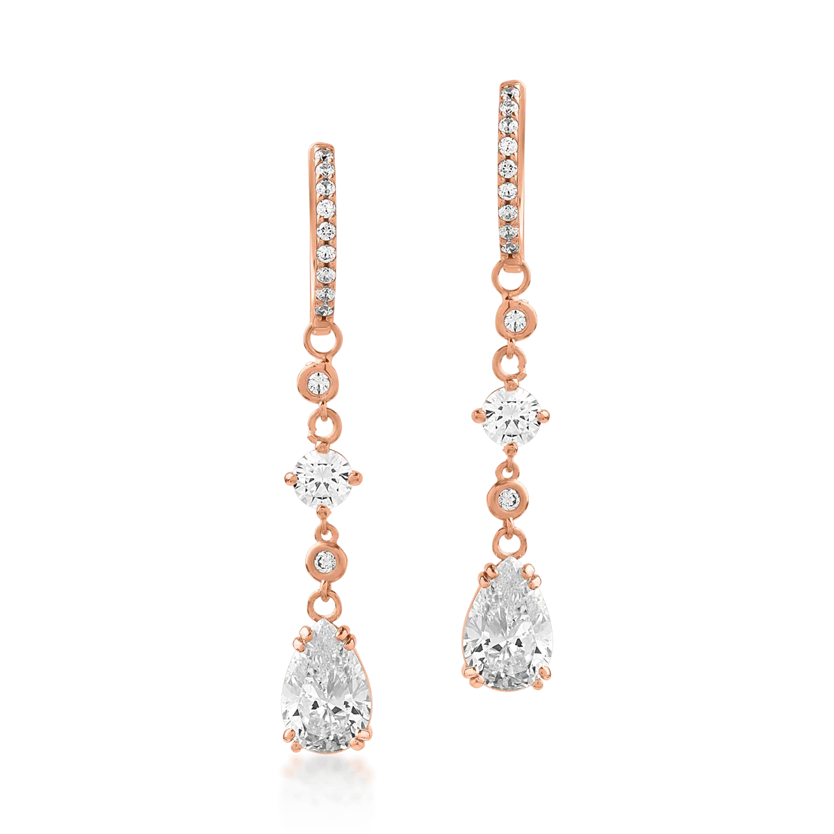 14K rose gold long earrings