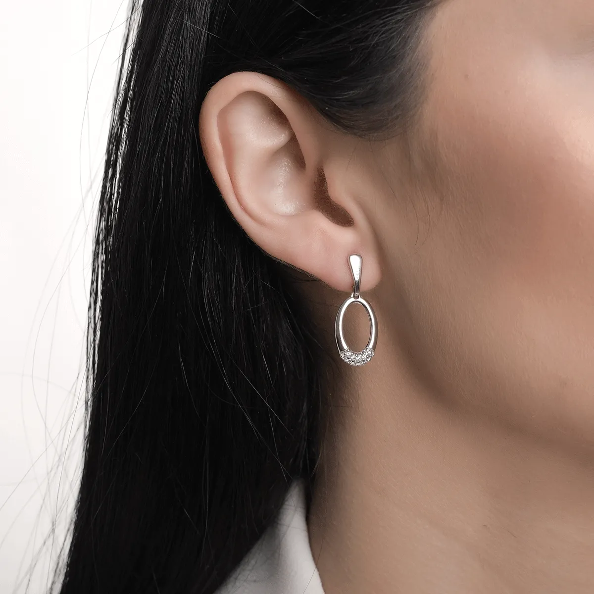 14K white gold earrings