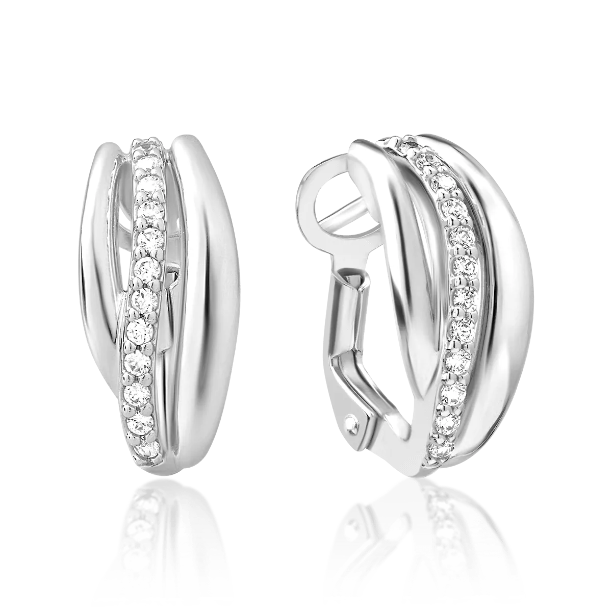 14K white gold earrings