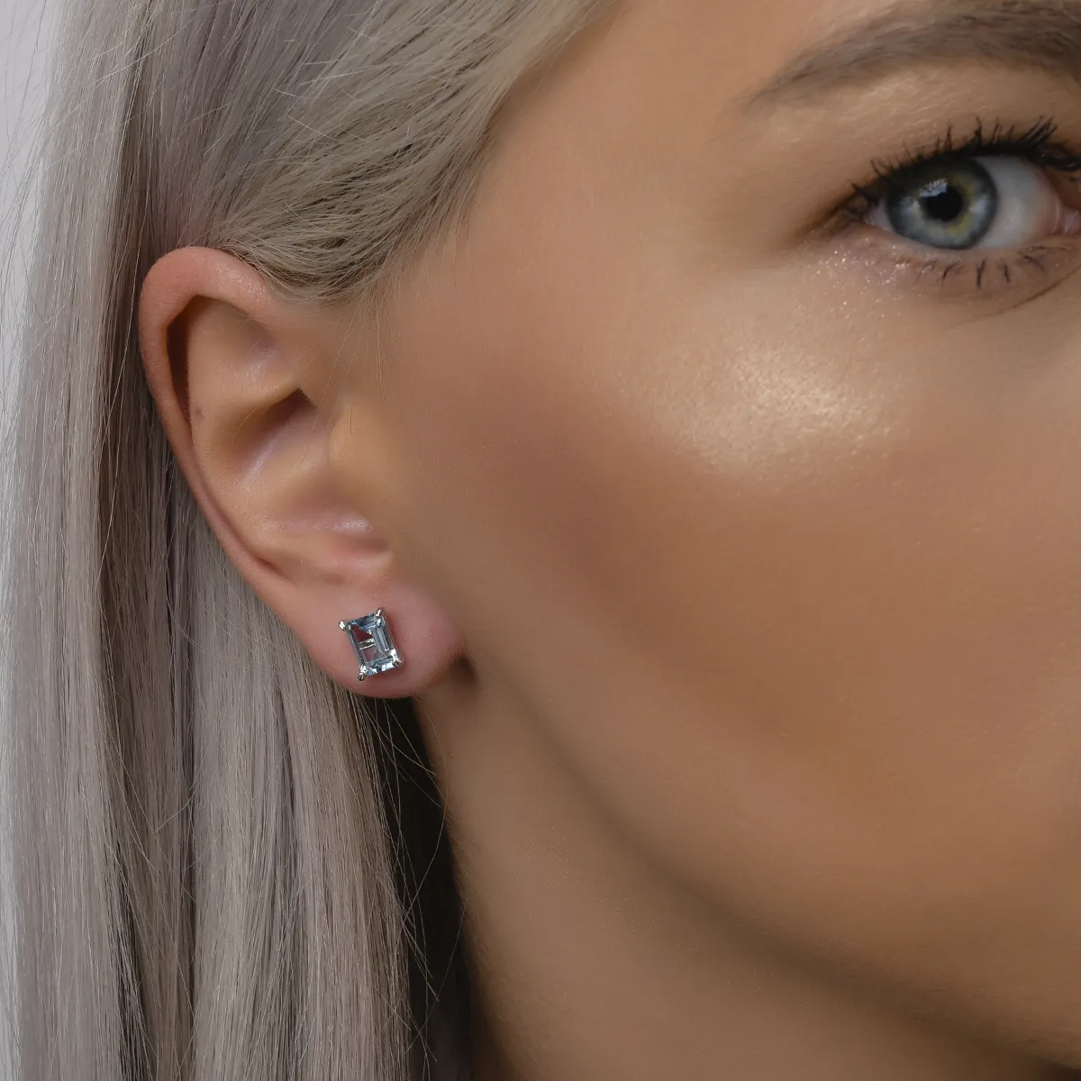 14K бели златни обеци