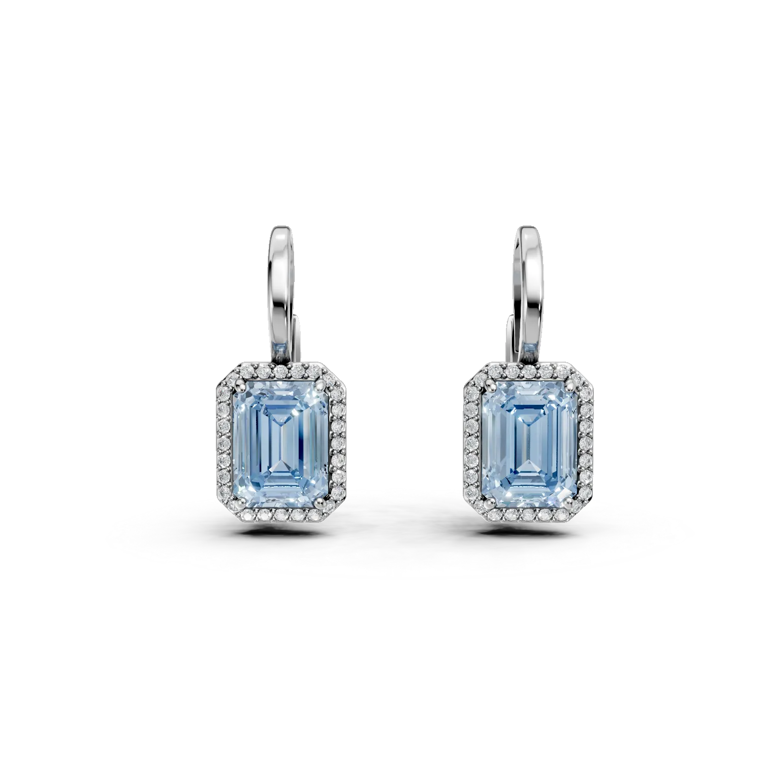 14K white gold earrings-50623