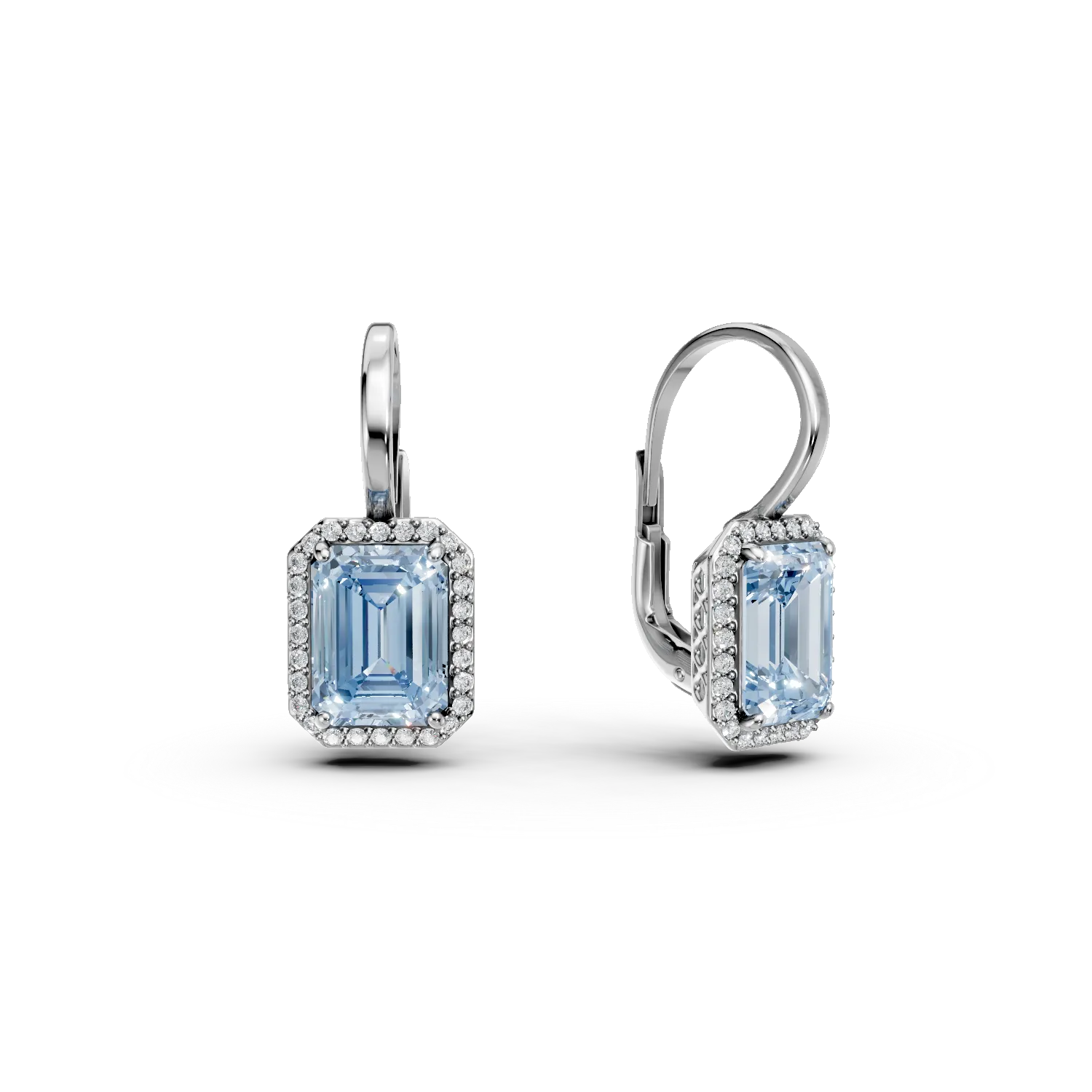 14K white gold earrings