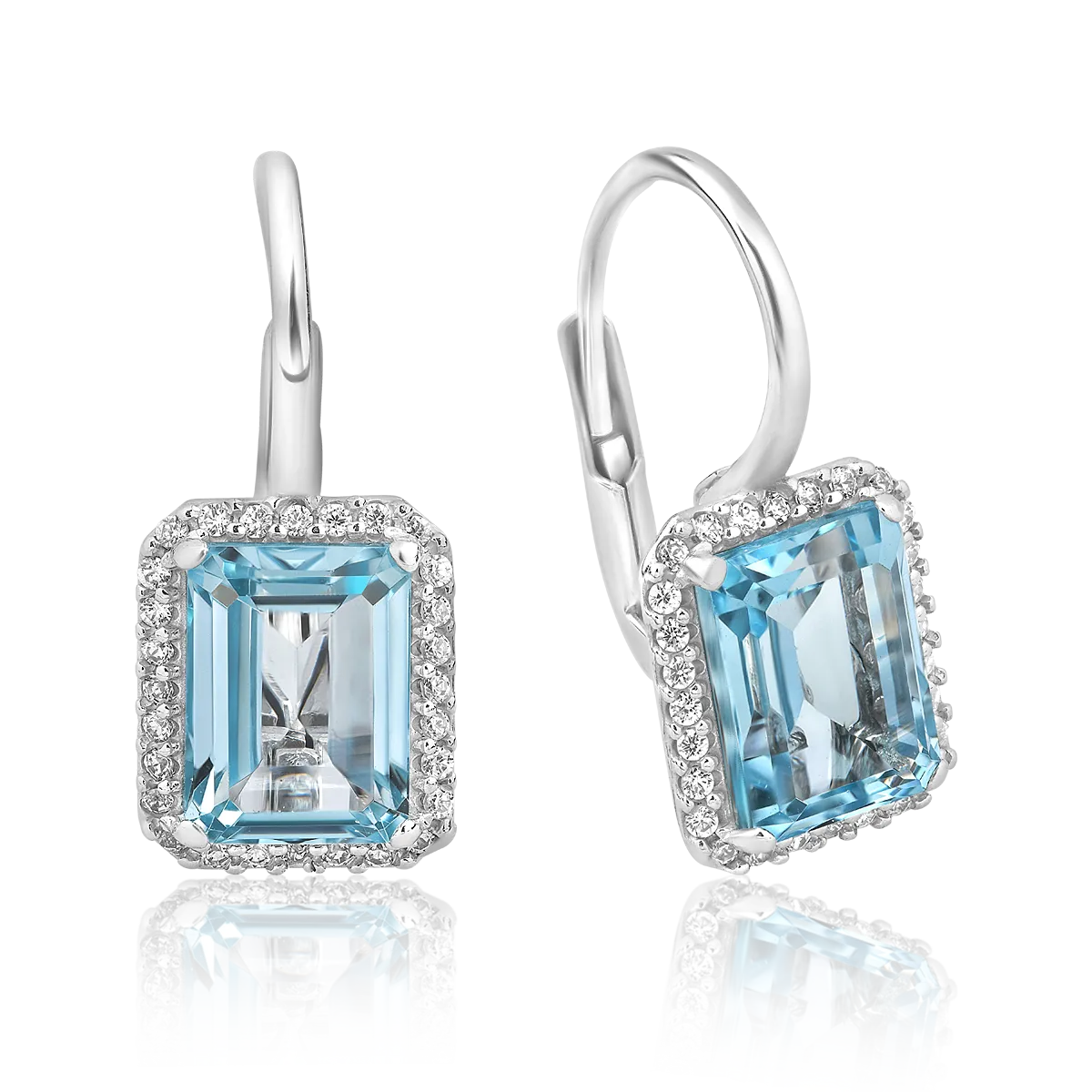 14K white gold earrings