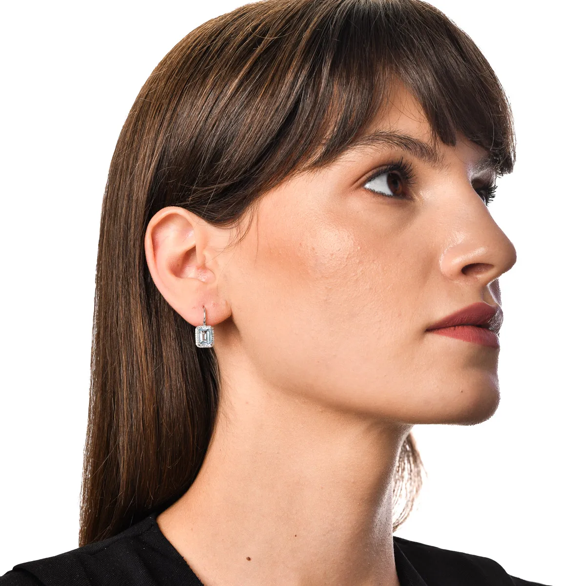 14K white gold earrings