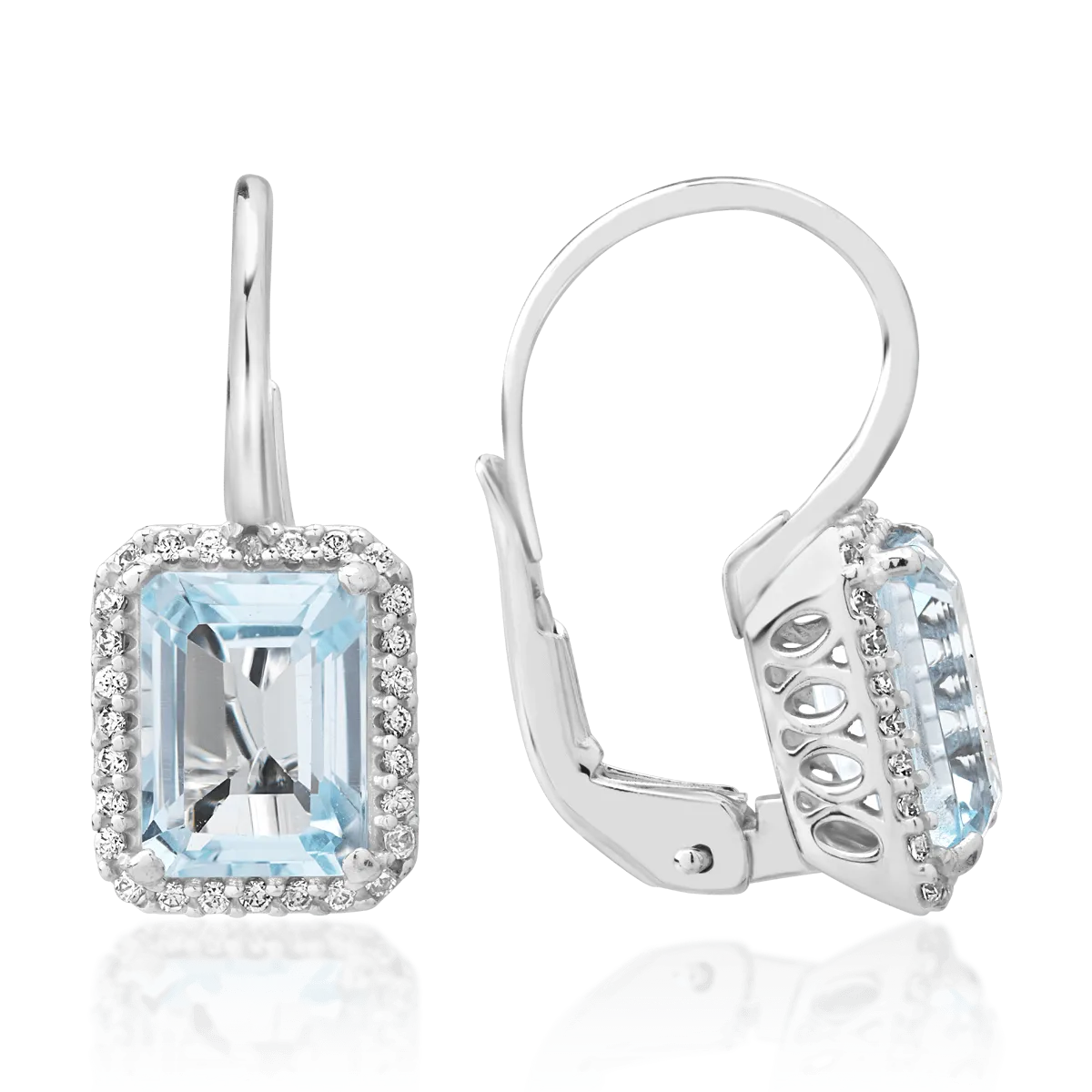 14K white gold earrings