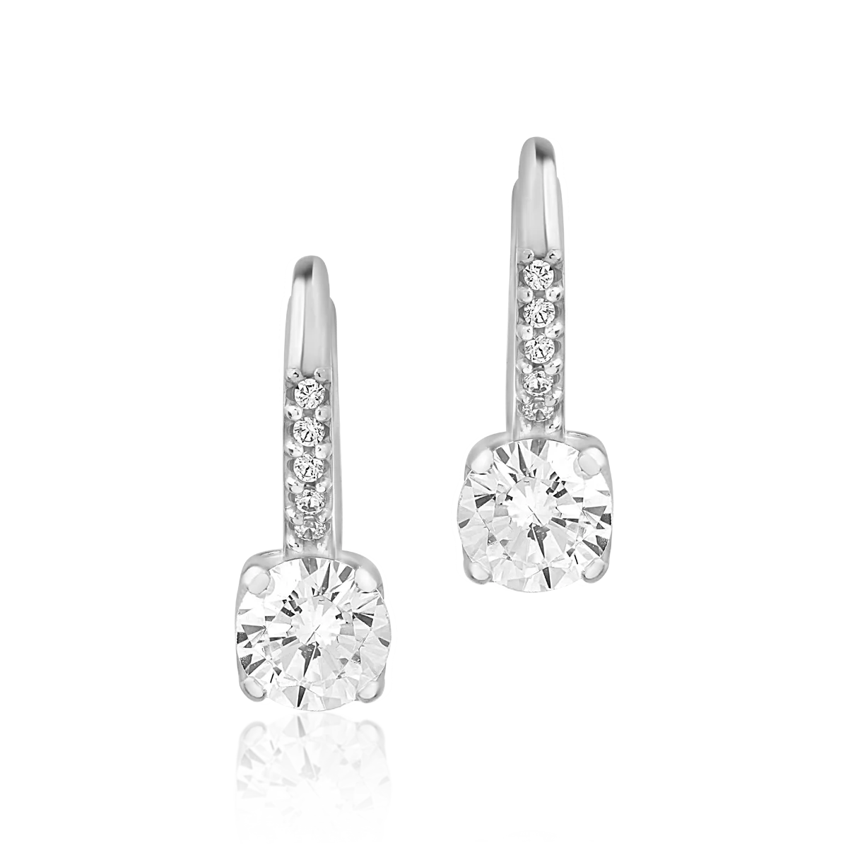 14K white gold earrings-109887