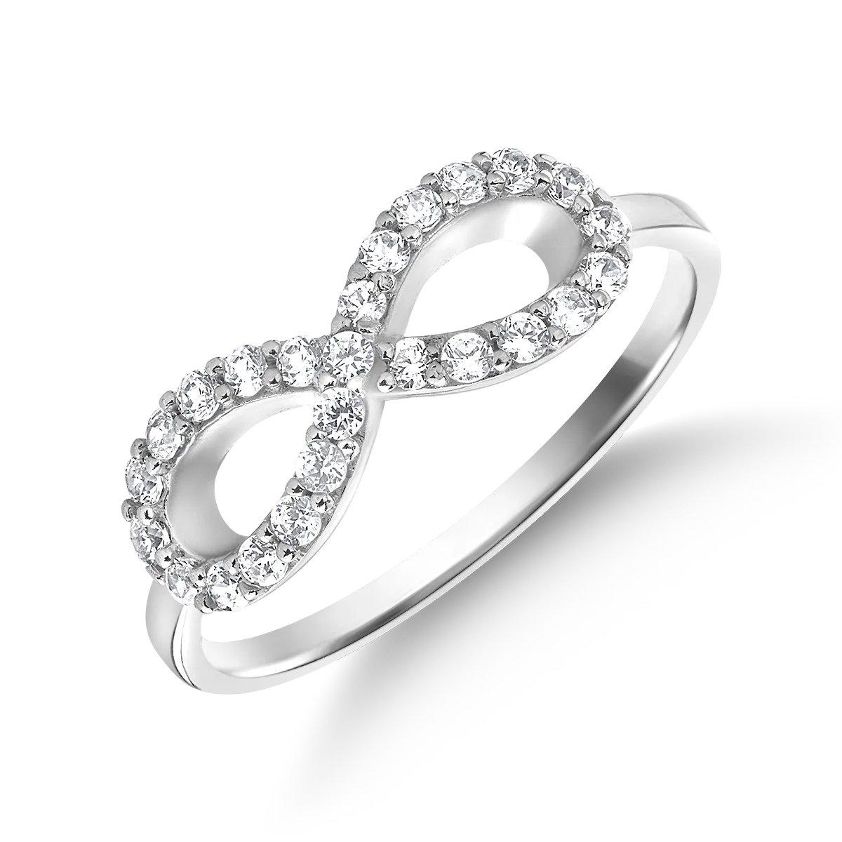 14K white gold infinity ring