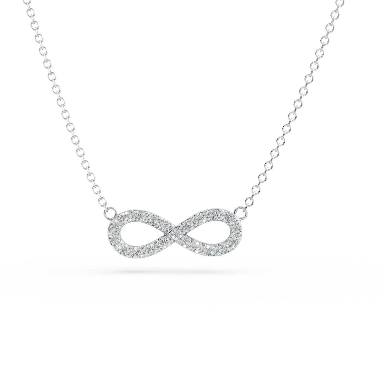 White-yellow gold infinite pendant necklace