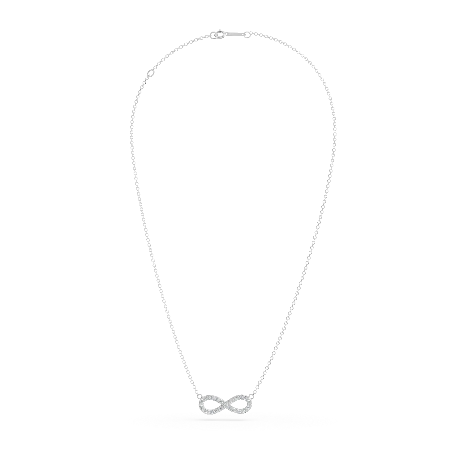 White-yellow gold infinite pendant necklace