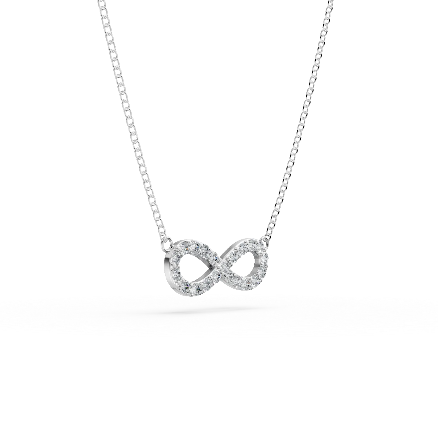 White-yellow gold infinite pendant necklace