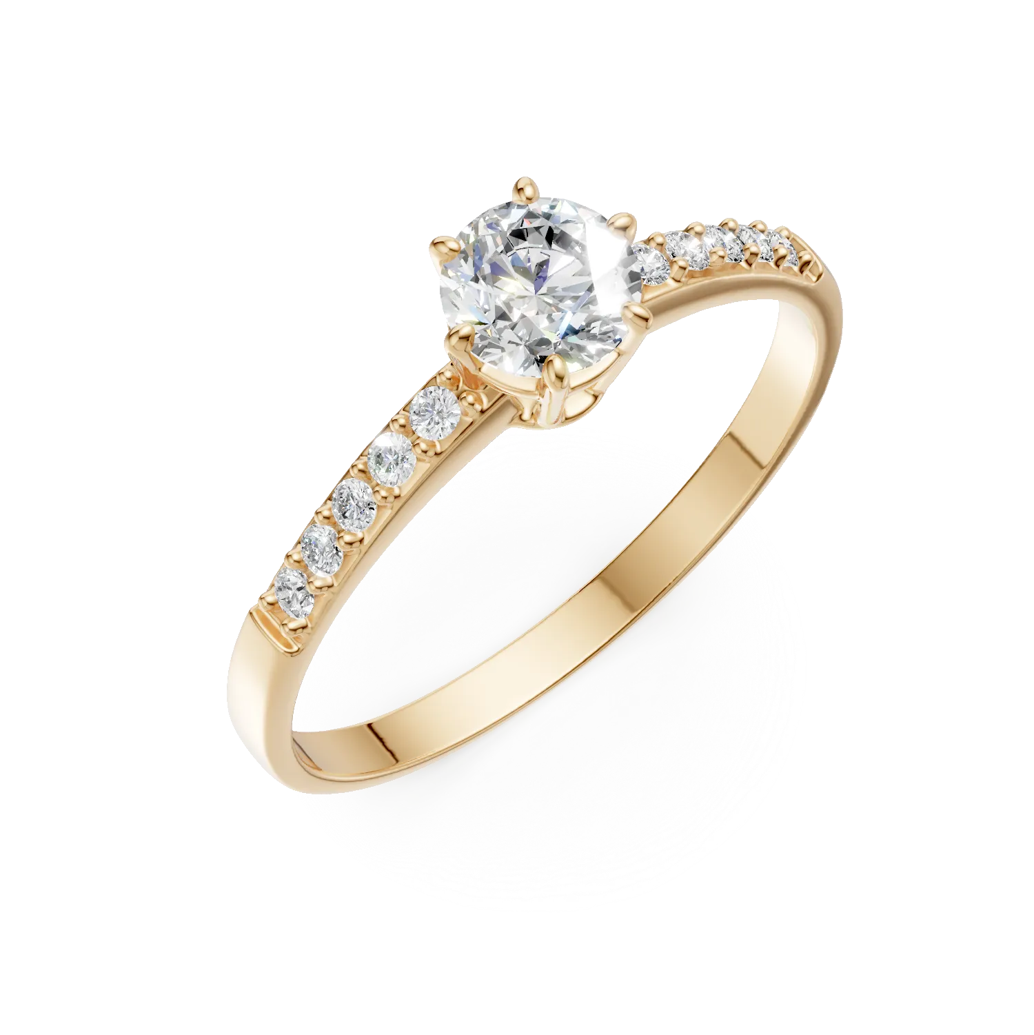 Yellow gold engagement ring