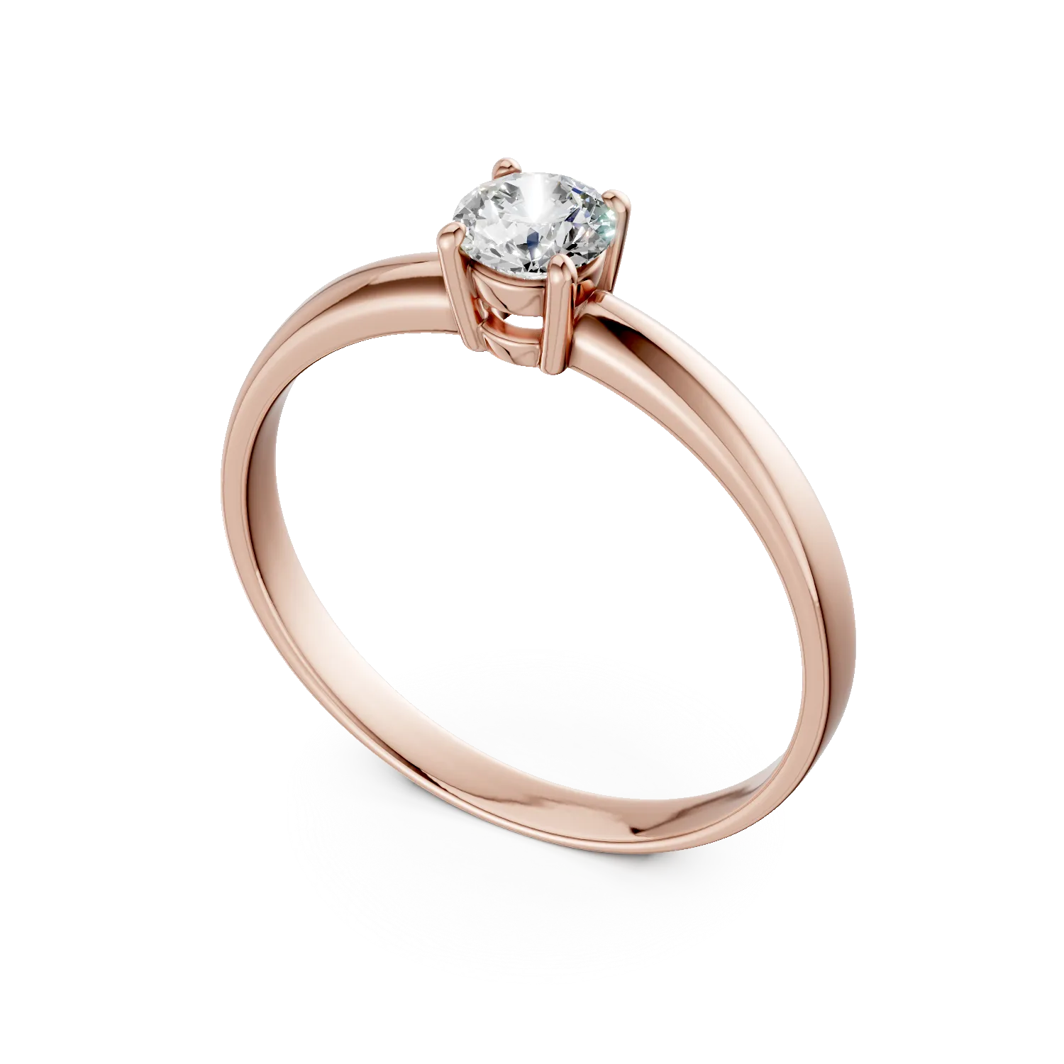 Rózsaszínarany eljegyzési gyűrű cirkónia kövekkel