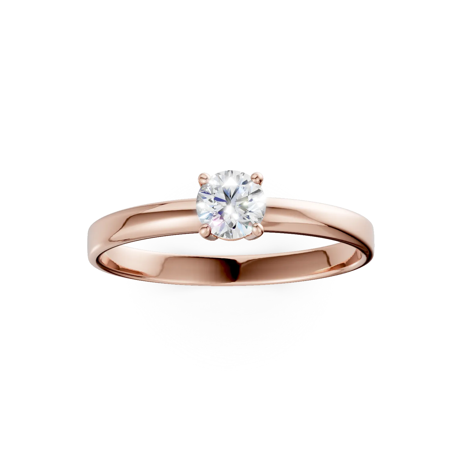 Rózsaszínarany eljegyzési gyűrű cirkónia kövekkel