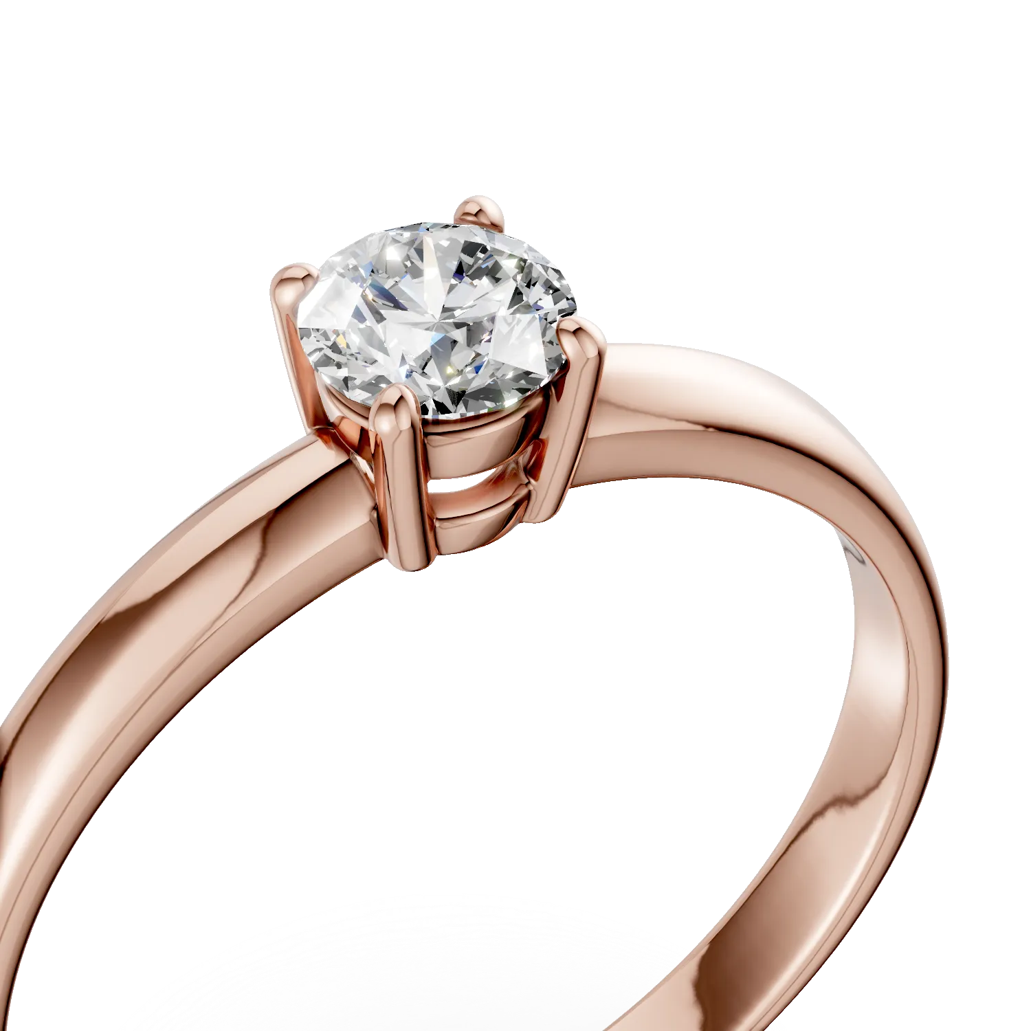 Rózsaszínarany eljegyzési gyűrű cirkónia kövekkel