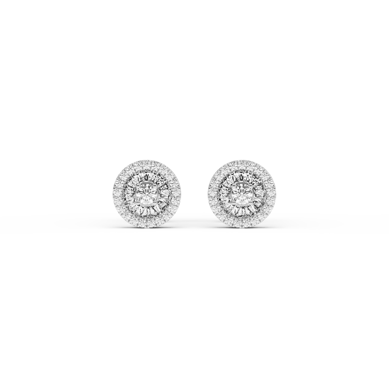 18K white gold earrings with diamonds of 0.37ct