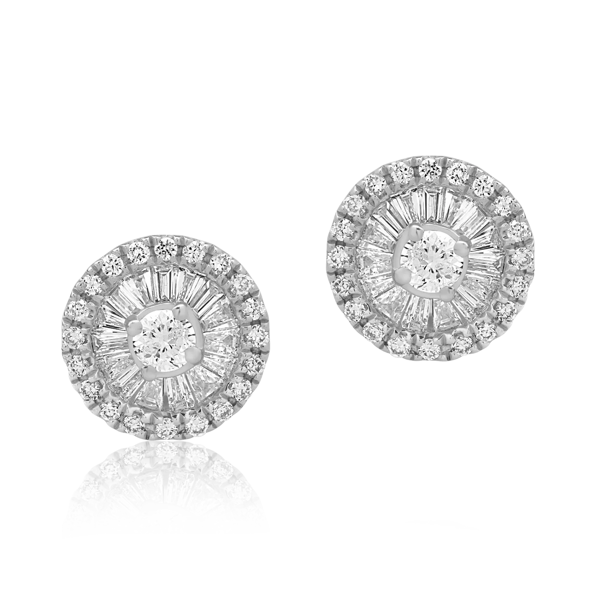 Cercei din aur alb de 18K cu diamante de 0.35ct