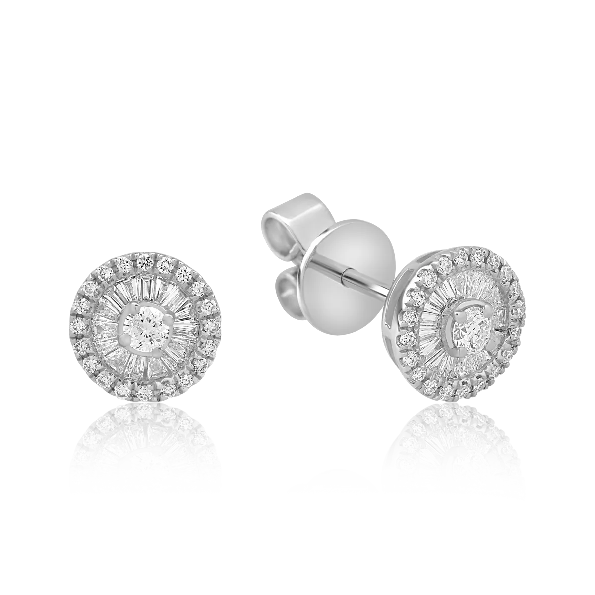 Cercei din aur alb de 18K cu diamante de 0.35ct