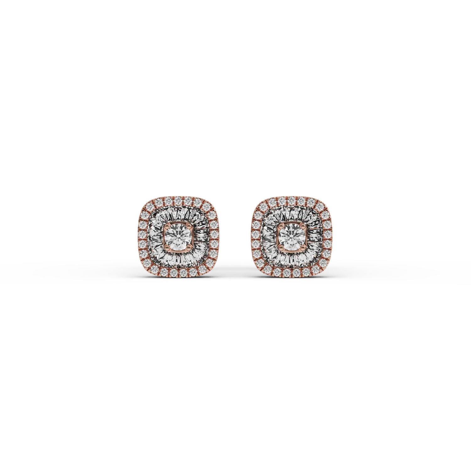 Cercei din aur roz de 18K cu diamante de 0.44ct - 1 | YEO