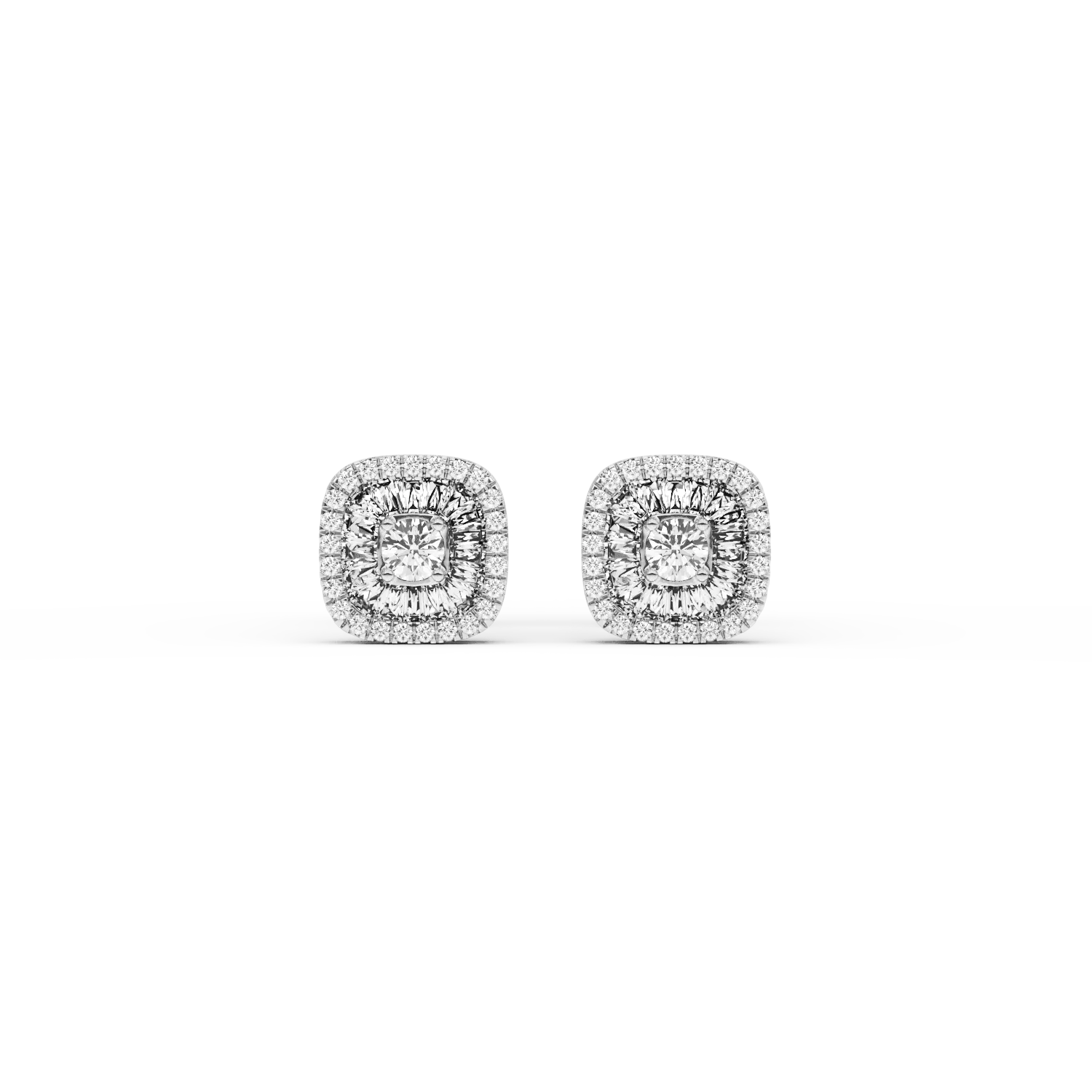 18K white gold earrings with diamonds of 0.46ct