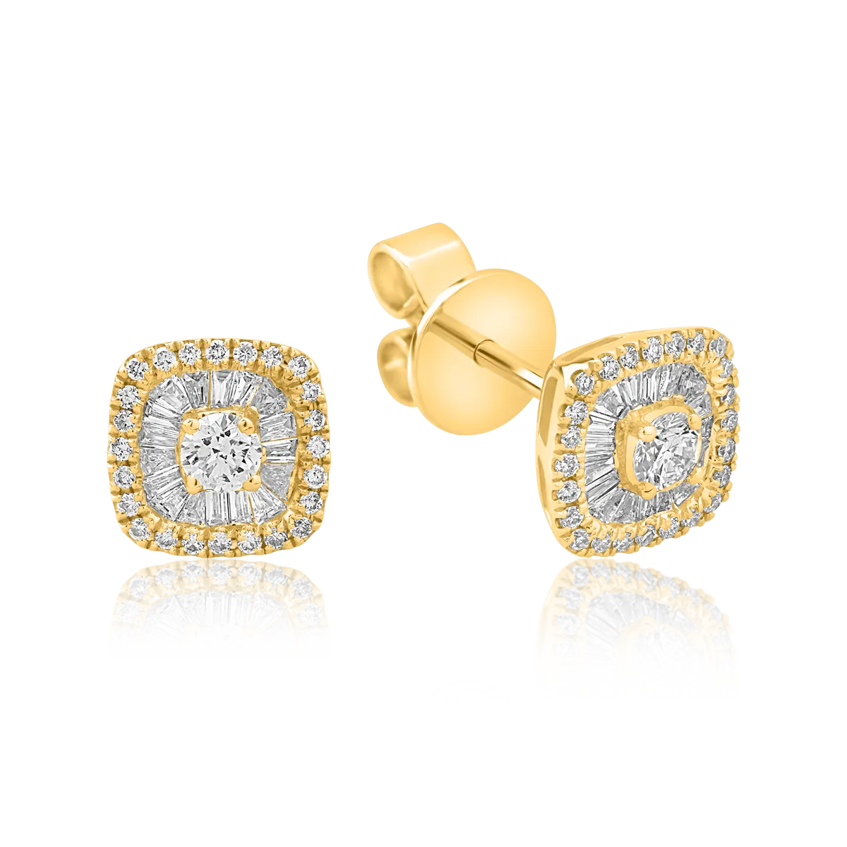 18K yellow gold earrings with 0.37ct diamonds