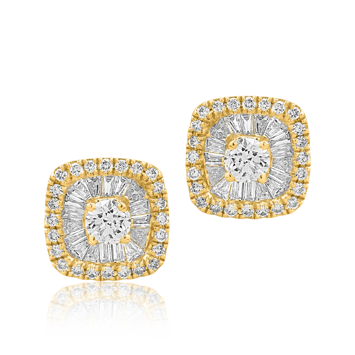 Kolczyki z żółtego złota 18K z diamentami 0.37ct-51686