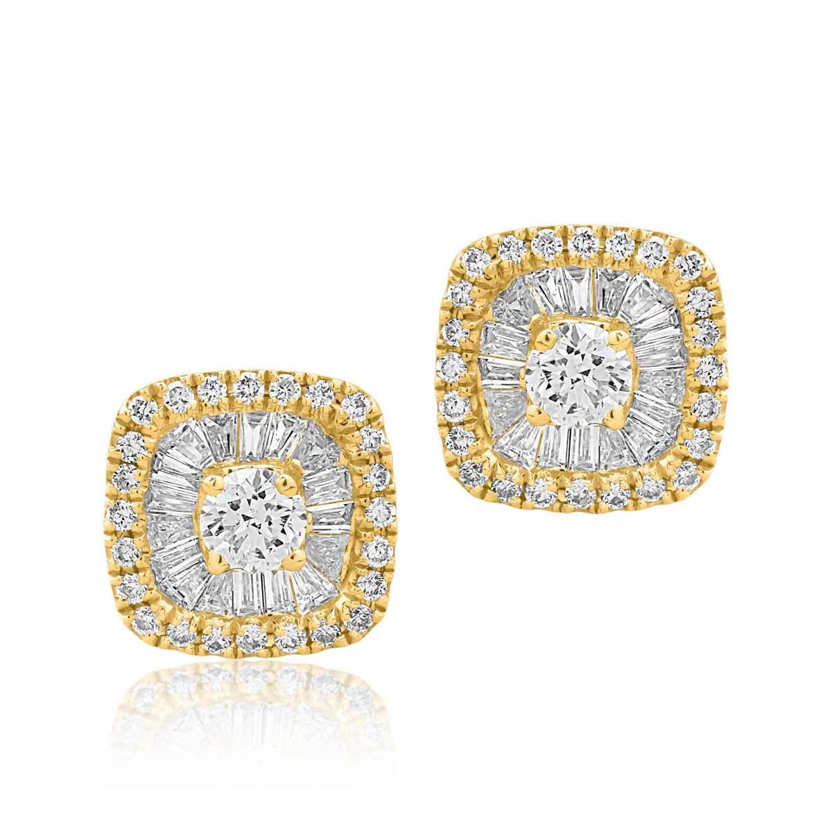 18K yellow gold earrings with 0.37ct diamonds