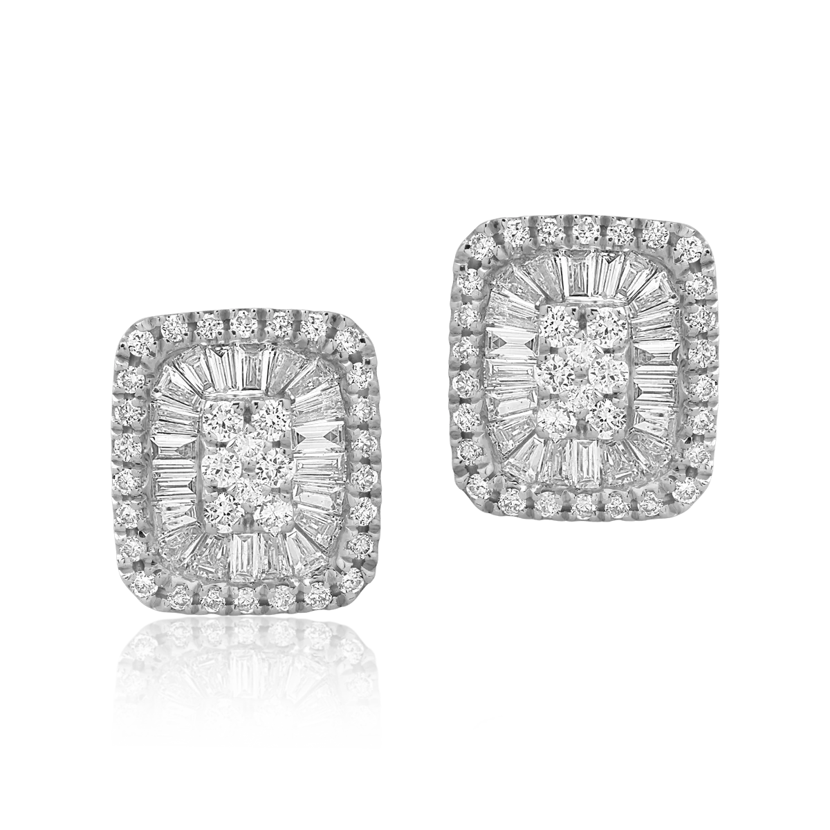 Cercei din aur alb de 18K cu diamante de 0.42ct - 1 | YEO