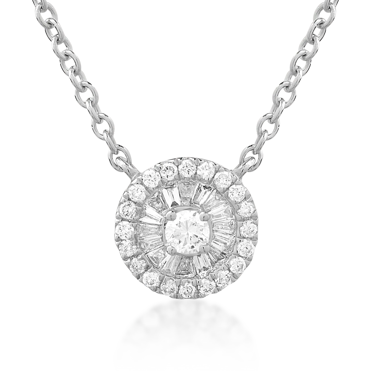 18K white gold pendant chain with 0.2ct diamonds