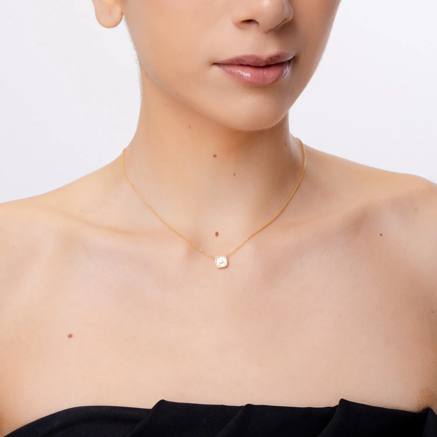 Łańcuszek z żółtego 18K złota z brylantami 0.28ct