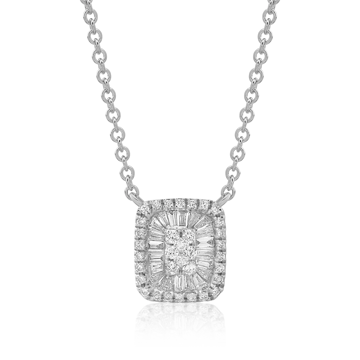 18K white gold pendant chain with 0.23ct diamonds