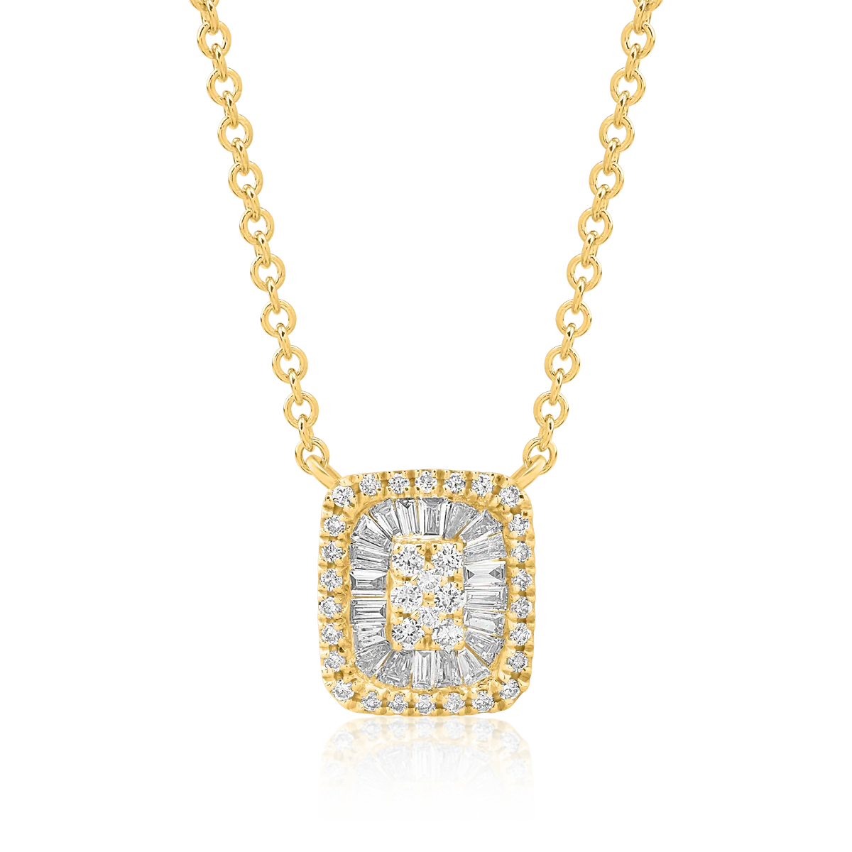 Lant cu pandantiv din aur galben cu diamante de 0.23ct