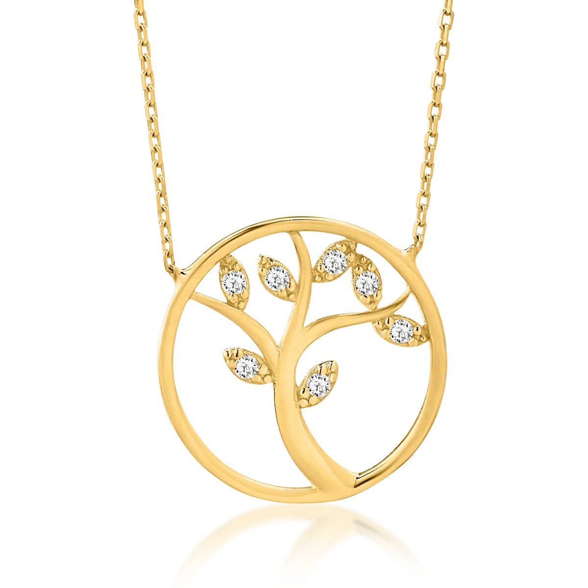 14K yellow gold Tree of Life pendant necklace
