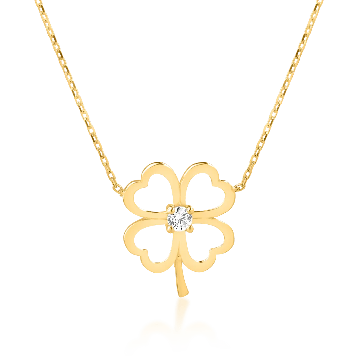 14K yellow gold trefoil pendant necklace