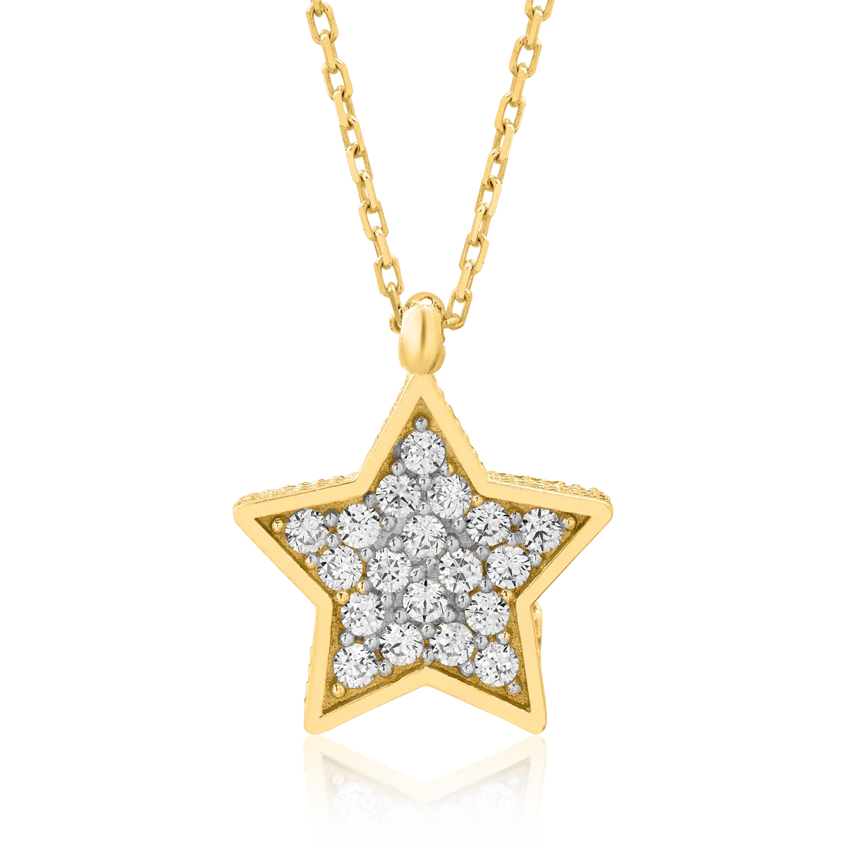 14K yellow gold star pendant necklace