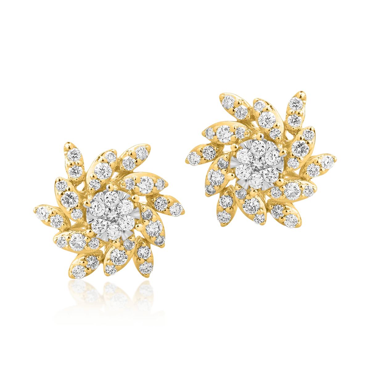 14K yellow gold earrings with 0.5ct diamonds