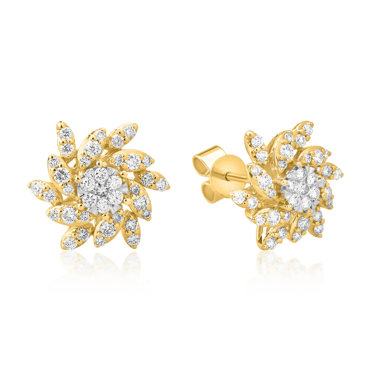 14K yellow gold earrings with 0.5ct diamonds