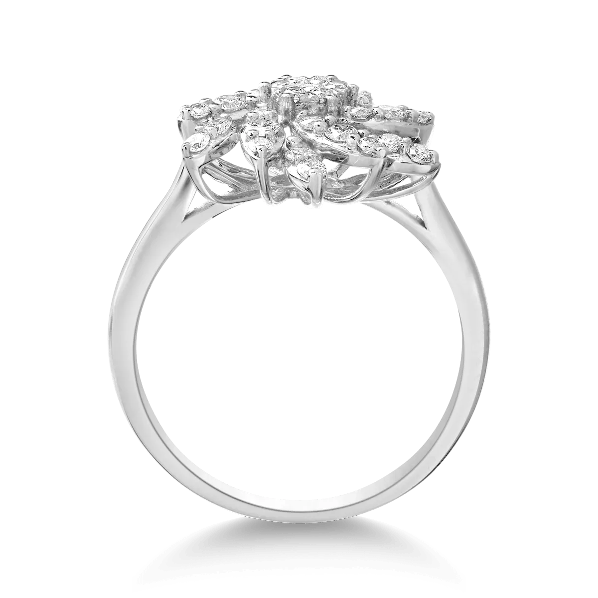 14 karátos fehérarany gyűrű 0.5 karátos gyémántokkal