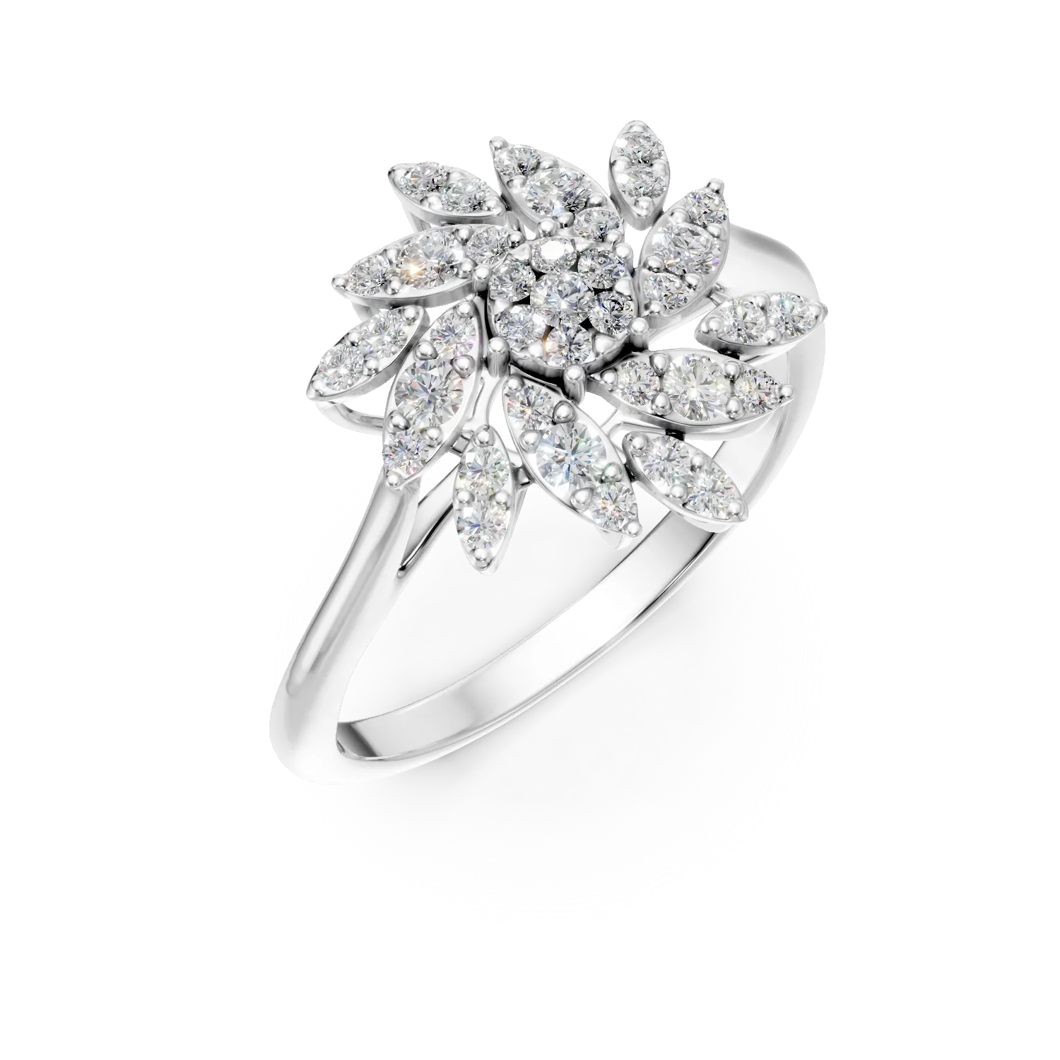 Пръстен от бяло злато 14K с диаманти 0.5ct-51894