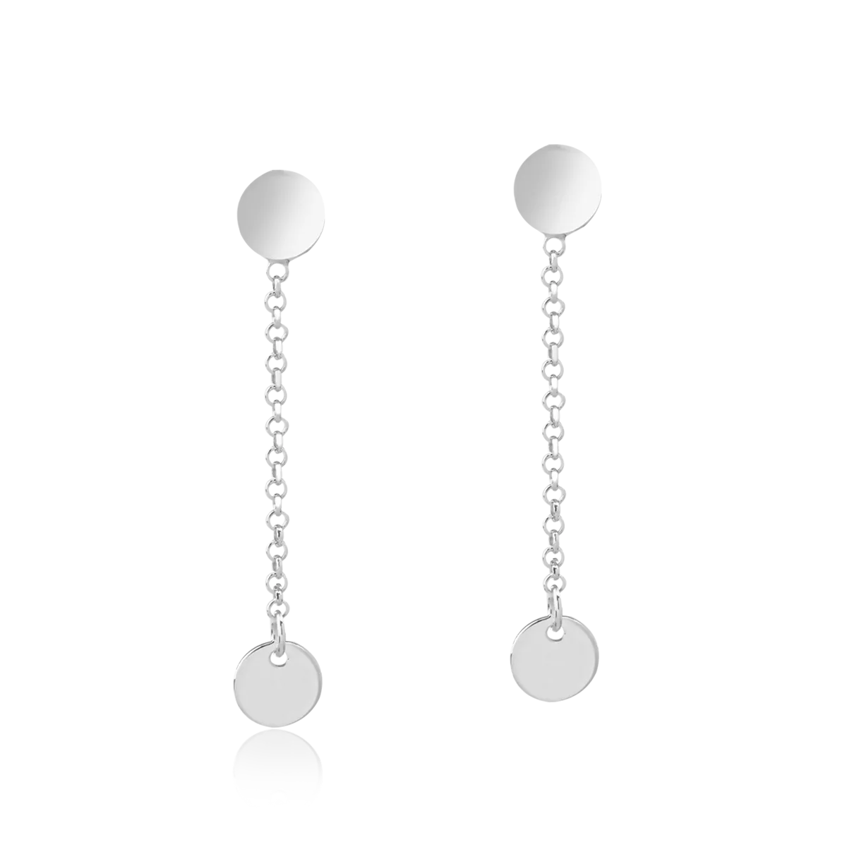 Cercei din aur alb de 14K-52170