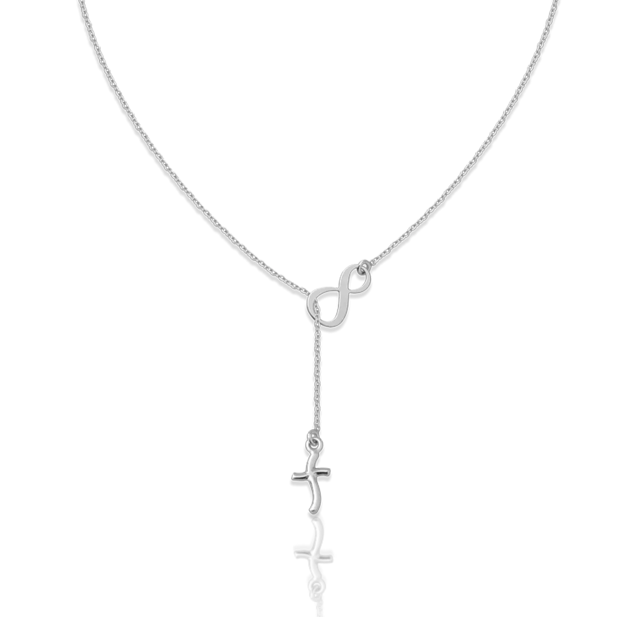 14K white gold pendant necklace