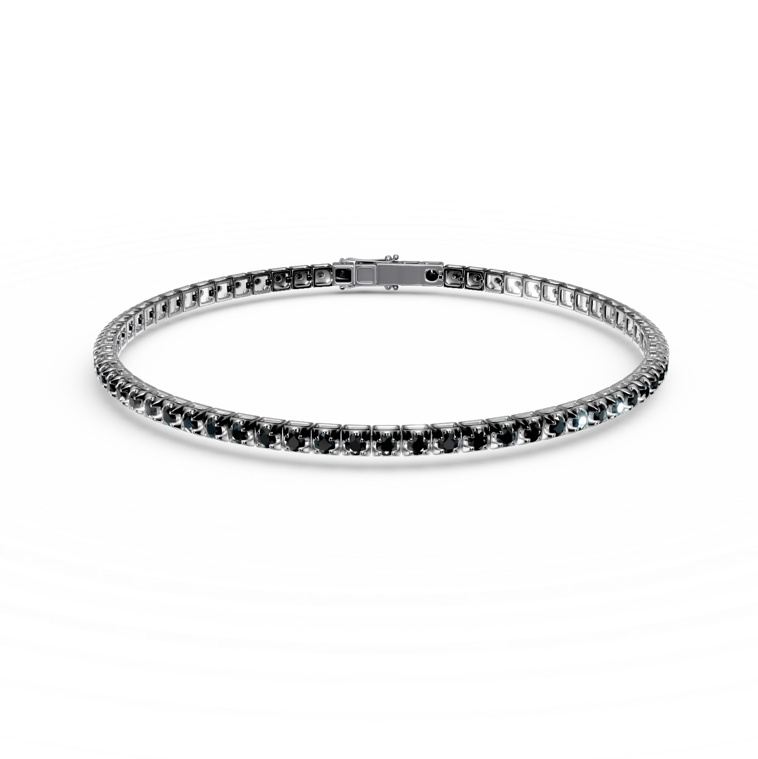 Bransoletka tenisowa z 18K czarnego złota i czarne diamenty 1.65ct