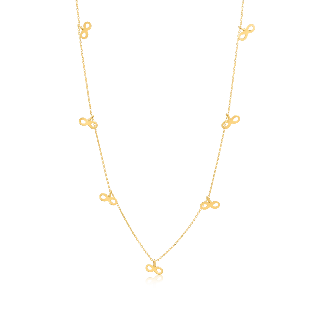 14K yellow gold infinity charm necklace