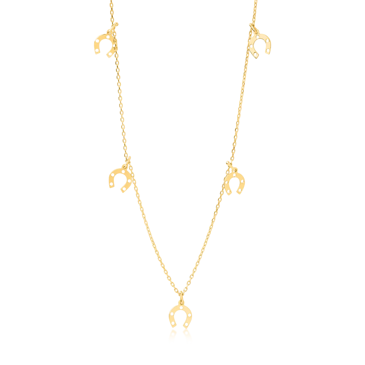 14K yellow gold charms necklace