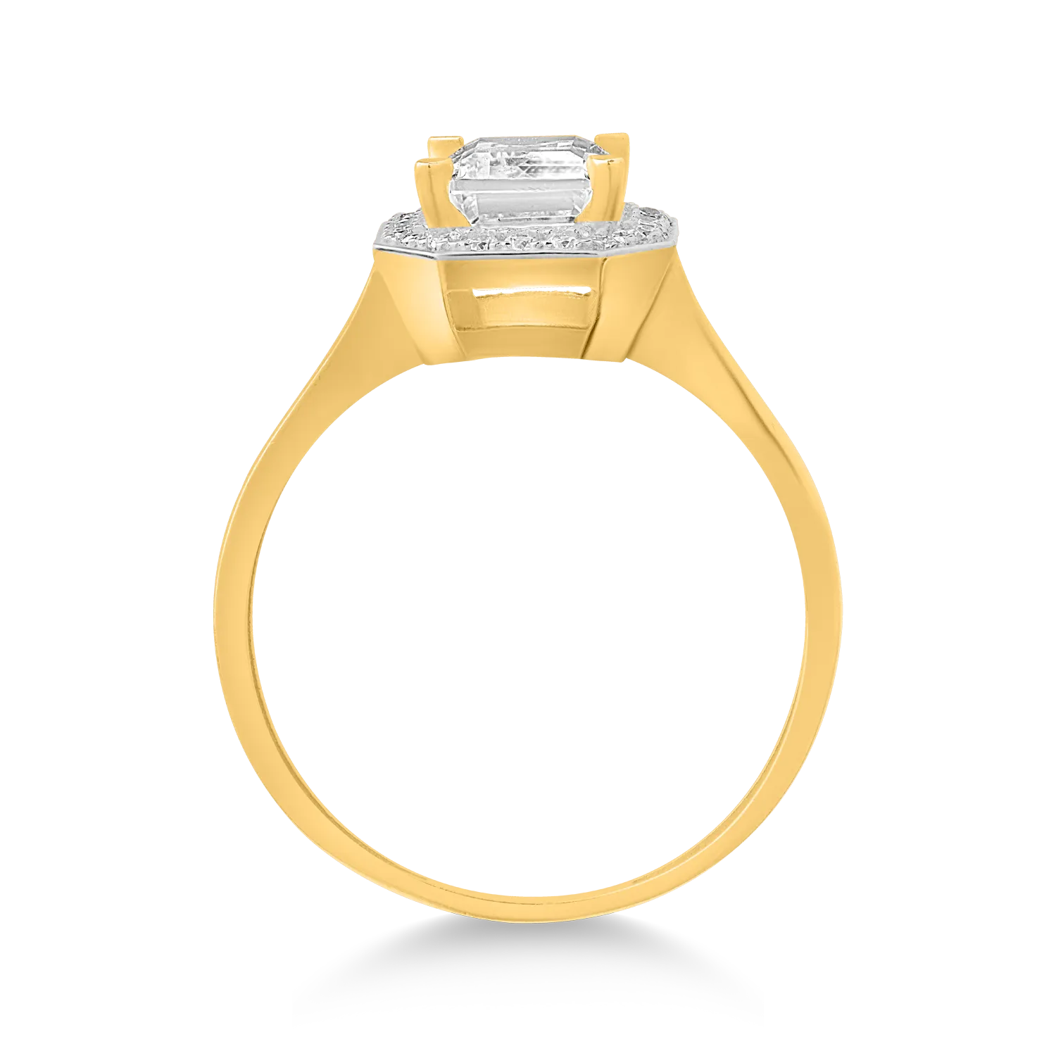 Pierścionek zaręczynowy z żółtego 14K złota