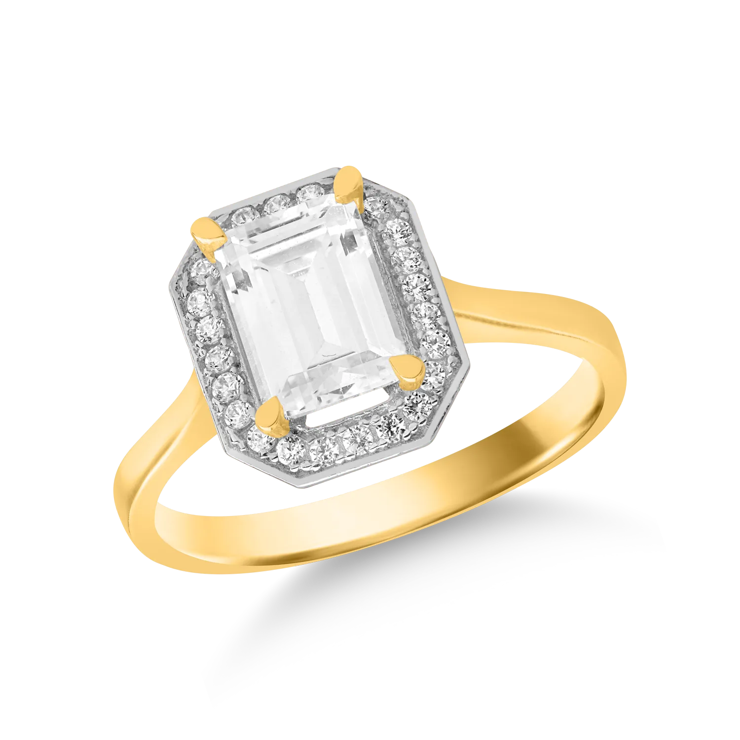 14K sárga arany eljegyzési gyűrű