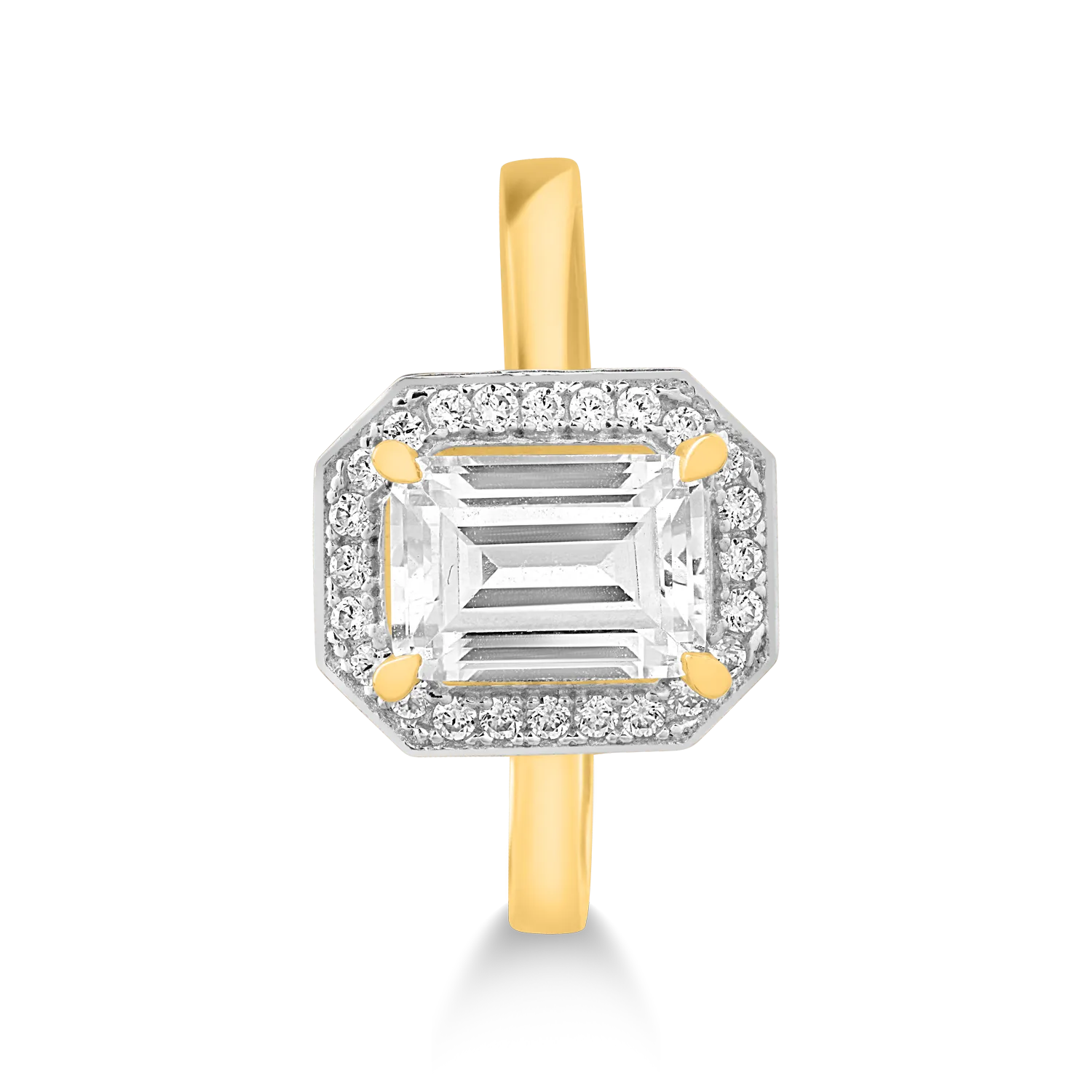 14K sárga arany eljegyzési gyűrű